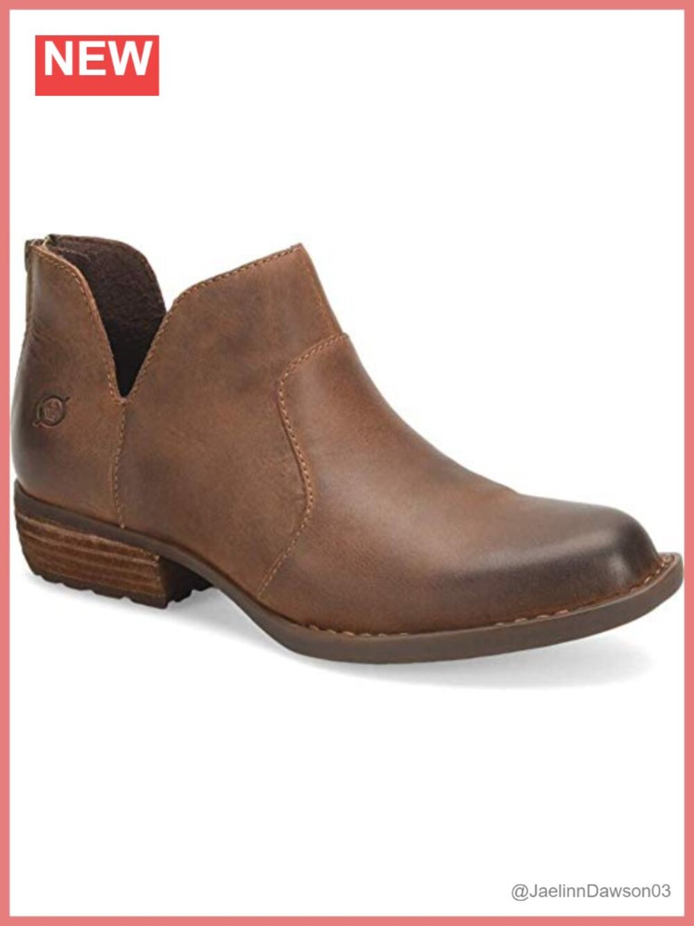 Women's Leather Ankle Boots Round Toe Low Heel Zip with Cushioned Footbed